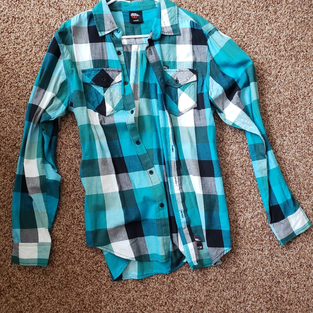 No Fear Blue Flannel